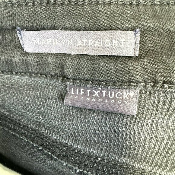 NYDJ Jeans Marilyn Straight Womens Size 12 Black Denim Stretch 27" Inseam - Picture 5 of 5